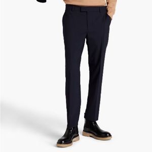 Sandro Paris Pleated Trousers: Blue-Black Bliss (FR 36, Tapered Fit!)